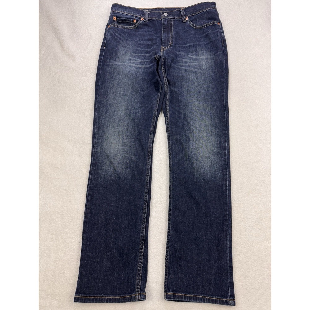 Levis 511 Jeans Men 34x32 Blue Slim Fit Stretch Distressed Whiskered Denim